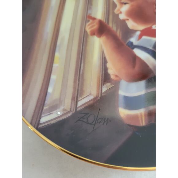 Vintage Danbury Mint Daddy's Home by Donald Zolan Plate w/ COA & Box #G3109 - Picture 13 of 14